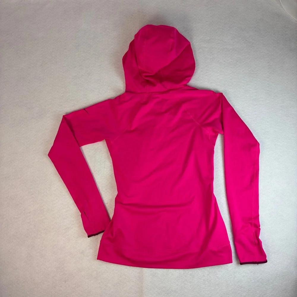 Nike Pro Dri-FIT Womens Pink Cowl Neck Hoodie Long Sleeve Thumbhole 548766-668 S